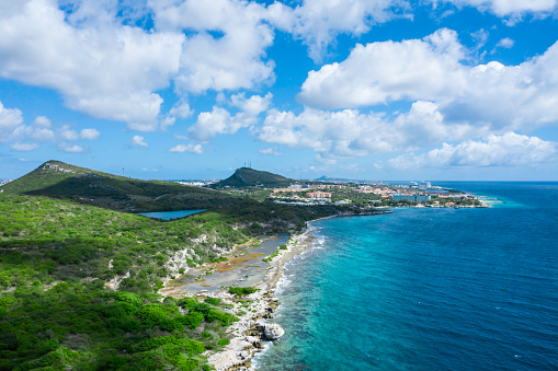 Aerial View of Caribbean Sea in Curacao