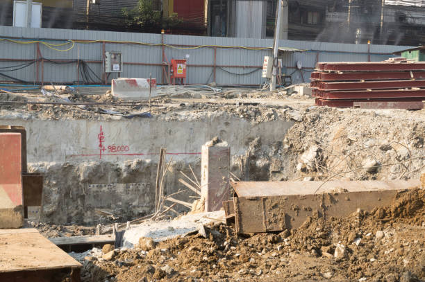 istock Construction site of underground station in Bangkok 1132412197
