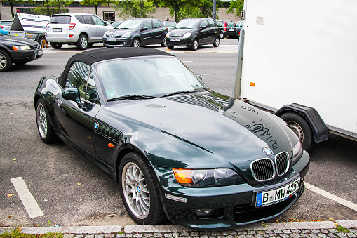 Berlin, Germany - September 10, 2013: Motor car BMW Z3 (E36/7) in the city street.