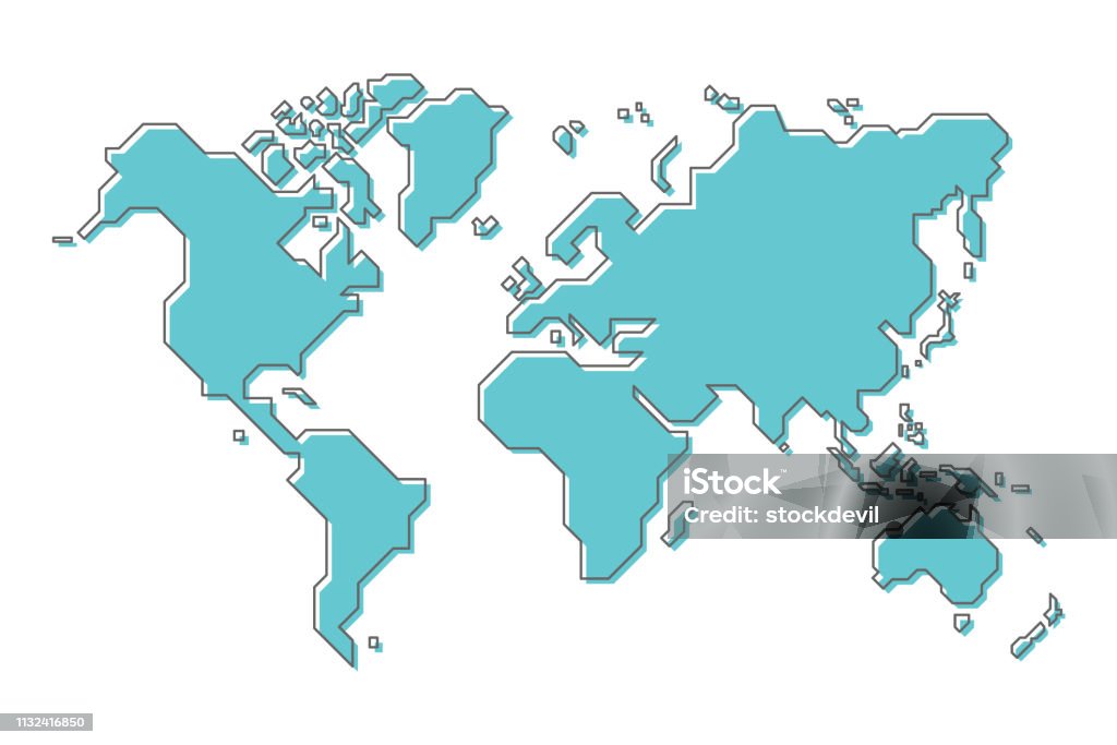 World map with simple modern cartoon line art design World map with simple modern cartoon line art design . World Map stock vector