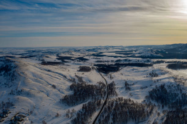 istock Aerial view; drone flight over the Ural mountains 1132416867