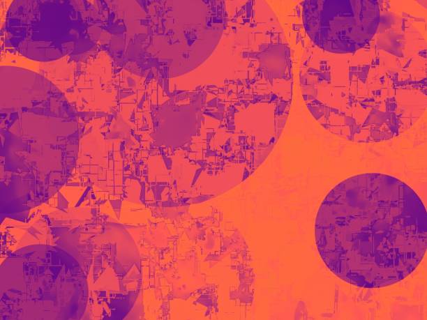 geometric circle pattern abstract in orange and purple