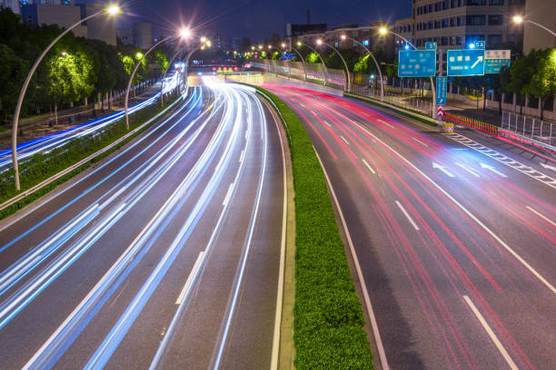 istock The cars on the highway light trails 1132422726