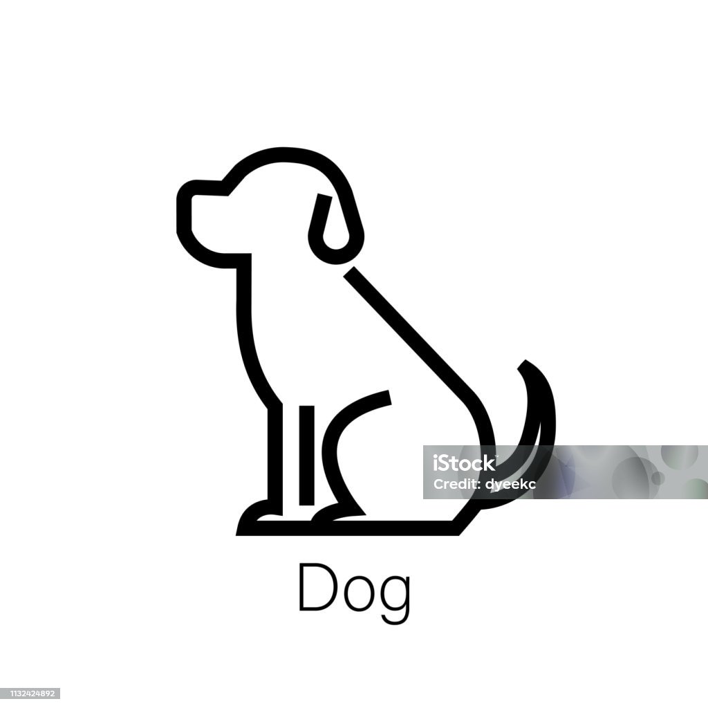 Dog line icon, linear concept sign or logo element Dog line icon, linear concept sign or logo element. Vector illustration Dog stock vector