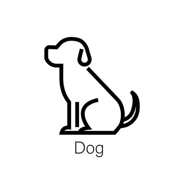 Dog line icon, linear concept sign or logo element vector art illustration