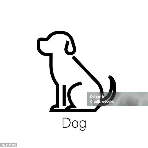 Dog Line Icon Linear Concept Sign Or Logo Element Stock Illustration - Download Image Now - Dog, Icon Symbol, Head
