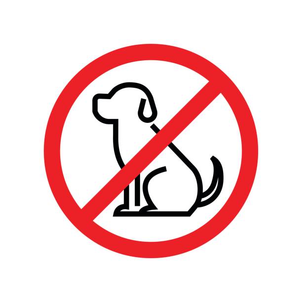 No dogs allowed. Dog prohibition sign vector art illustration