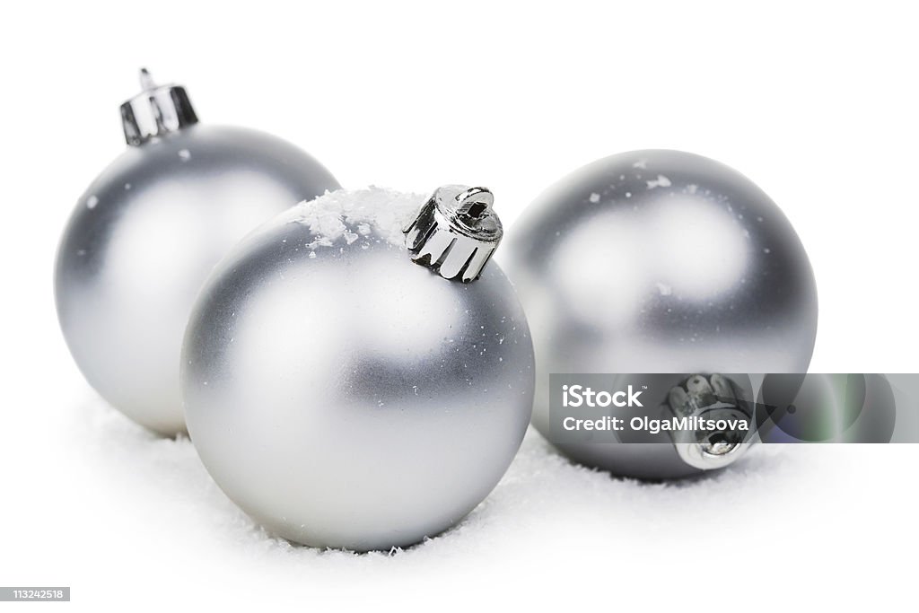 Palle di Natale isolata - Foto stock royalty-free di Argentato