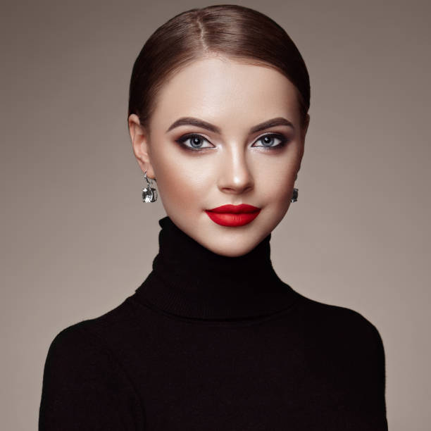 istock Beautiful woman face with perfect makeup 1132426622