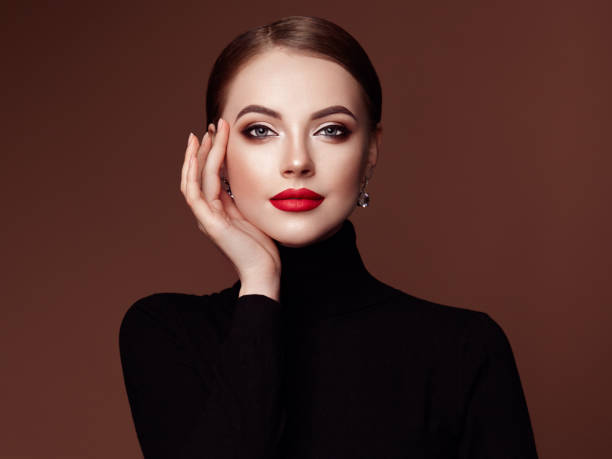 istock Beautiful woman face with perfect makeup 1132426924