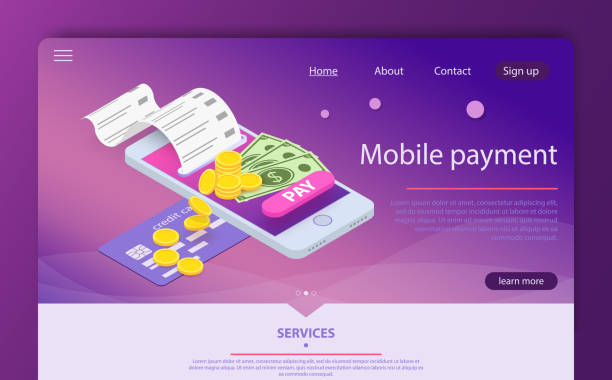 istock Isometric online payment online concept. Money transferring via smartphone app 1132428257