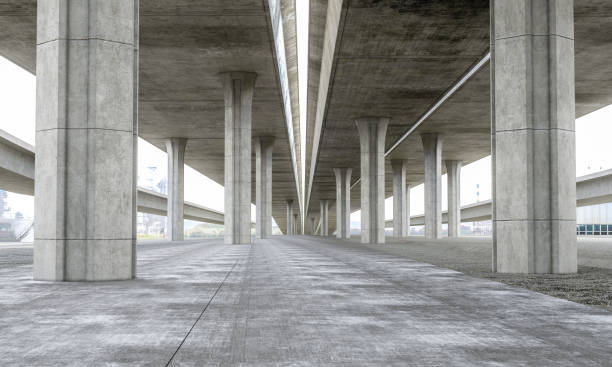 brückenparkplatz moderne betonhintergrund - belton hall stock-fotos und bilder