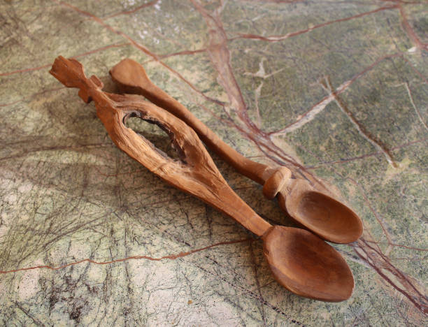 istock Old wooden handmade spoons 1132430251