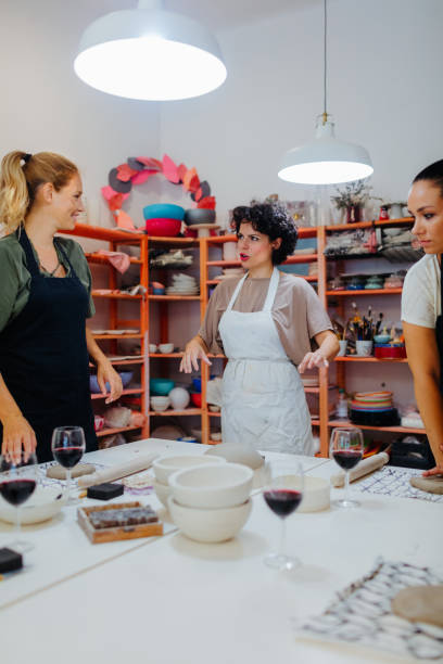 istock Group of women on ceramics workshop 1132430792