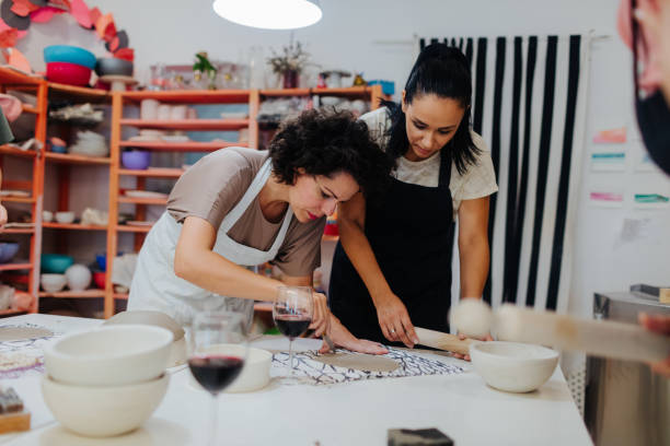 istock Group of women on ceramics workshop 1132431418