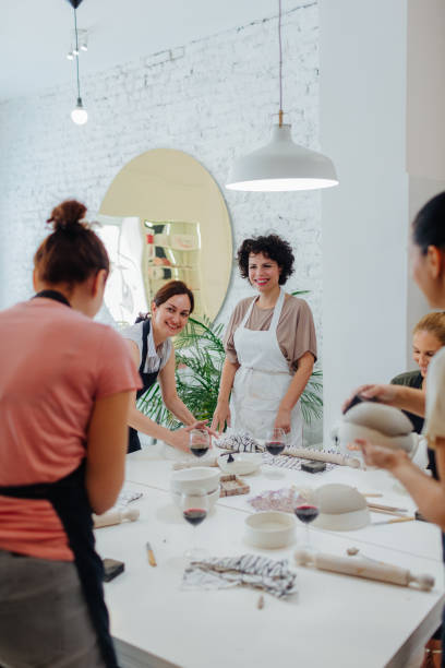 istock Group of women on ceramics workshop 1132431765