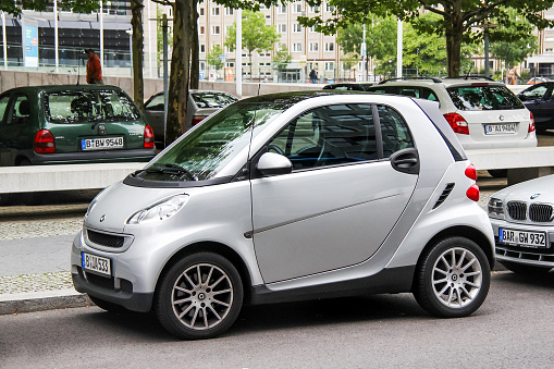 Berlin, Germany - September 11, 2013: Motor car Smart W451 Fortwo in the city street.