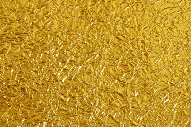 Gold Foil Leaf Shiny Texture Abstract Yellow Wrapping Paper For Background  And Design Art Work Stock Photo - Download Image Now - iStock