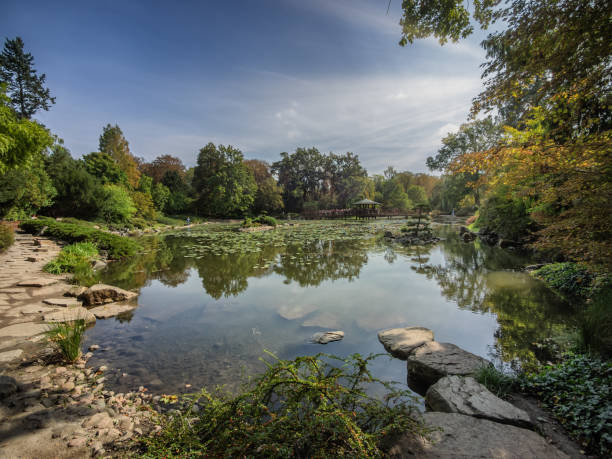 Japanese garden at the Centennial Hall in Wroclaw,
