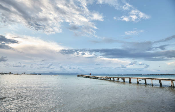 istock Seascape with a wooden bridge, Mallorca. 1132439495