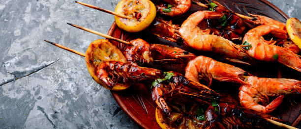 istock Delicious roasted shrimps 1132443066