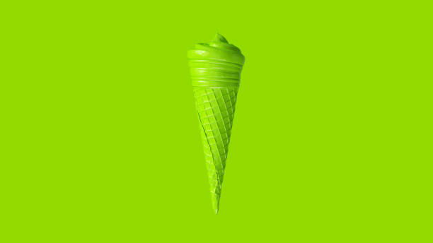 istock Lime Green Ice Cream Cornet Swirl 1132443067