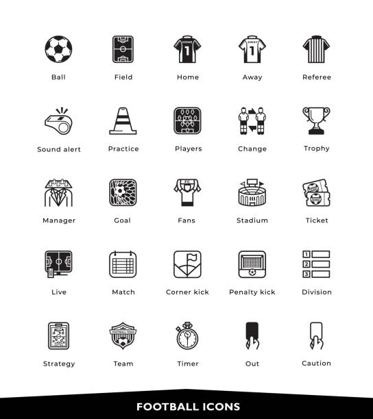 stockillustraties, clipart, cartoons en iconen met voetbal iconen - gele kaart illustraties