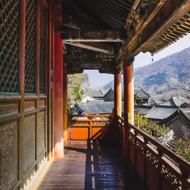 Photo of A Buddhism Temple in Wutai Mountain (Wutaishan), China