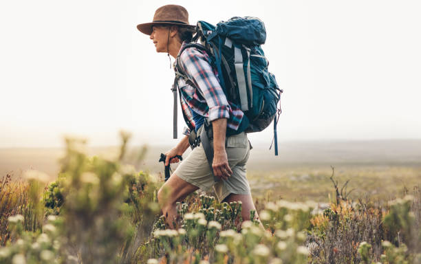 istock Senior woman hiking 1132445097
