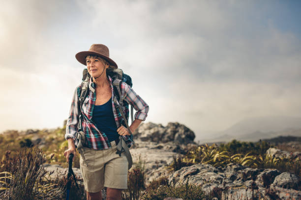 istock Senior woman on a hiking trip 1132445100