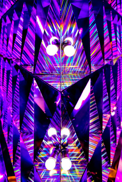 Abstract vibrant color light and refection with blurred background