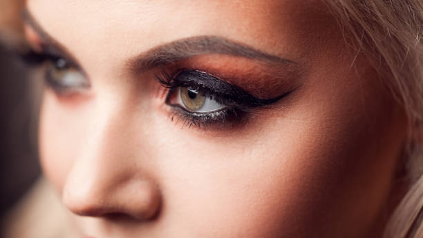 istock Female eye with evening makeup, close-up. Bright makeup 1132448434