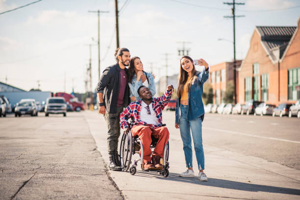istock Group of friends taking a selfie outdoors in California 1132448552