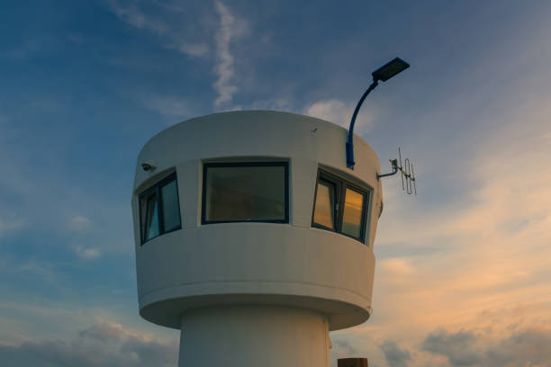 Lighthouse at the North Sea in the evening light