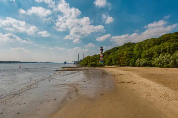 Beach scene at the beach in Hamburg