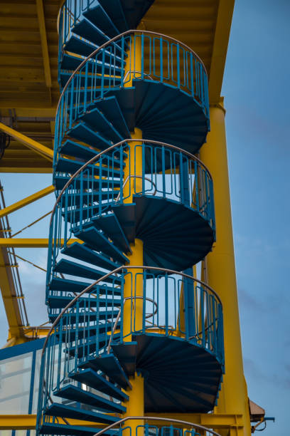 istock Spiral staircase from a lookout tower 1132451486
