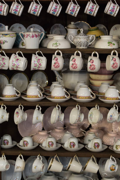 istock Composition of vintage tea cups. 1132458016