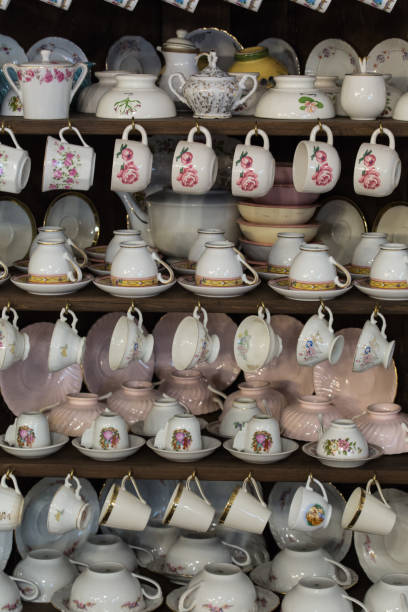 istock Composition of vintage tea cups. 1132458017