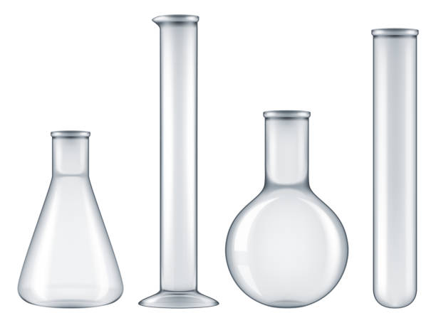 ilustraciones, imágenes clip art, dibujos animados e iconos de stock de conjunto de frascos de laboratorio. - test tube isolated nobody empty