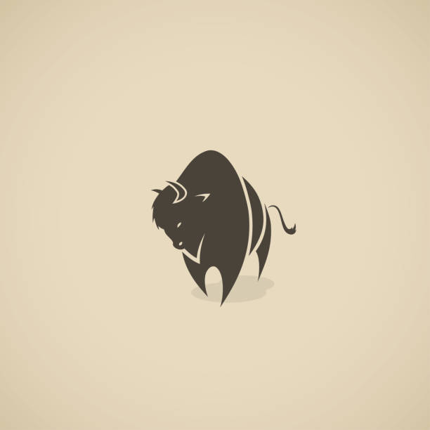 ilustraciones, imágenes clip art, dibujos animados e iconos de stock de símbolo de bisonte americano-ilustración vectorial - ox tail