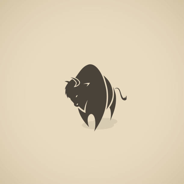 ilustrações de stock, clip art, desenhos animados e ícones de american bison symbol - vector illustration - bisonte
