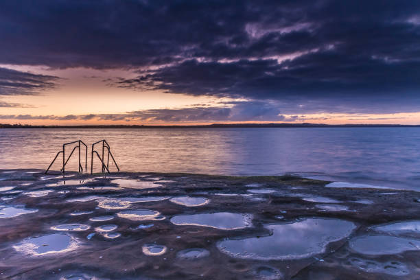 View of the West Dorset coastline at low tide.