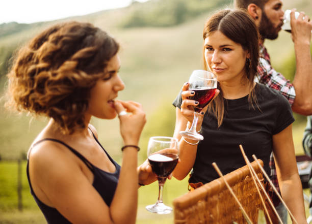istock wine tasting at the picnic 1132460620