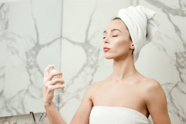 istock Attractive girl in the bathroom doing beauty routine 1132462011