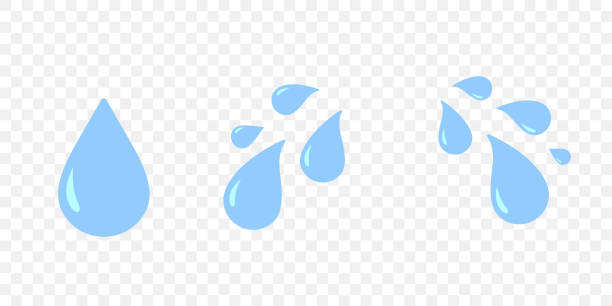 плачущие чаи глаз изолированных мультфильм печальные эмоции - waterdrops stock illustrations