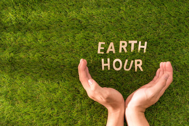 istock Letter happy earth day concept on green grass 1132464582