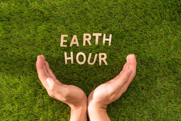 istock Letter happy earth day concept on green grass 1132464881