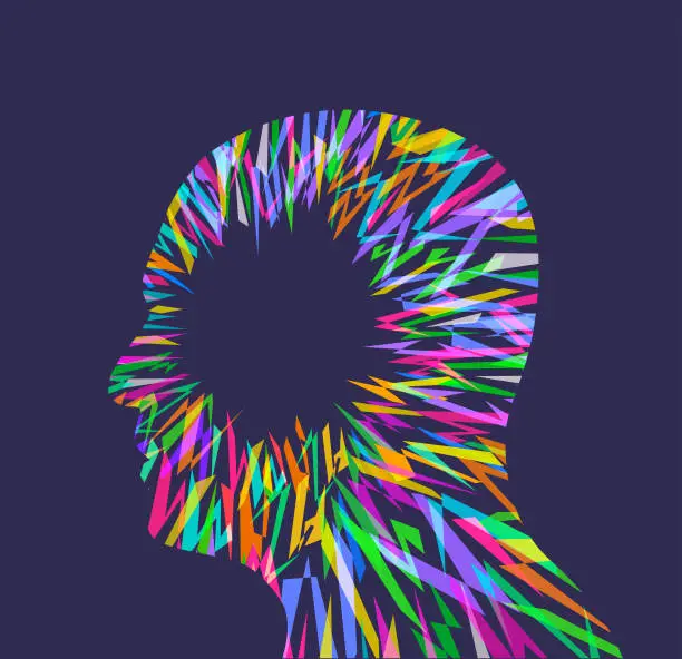 Vector illustration of Migraine Headache Aura