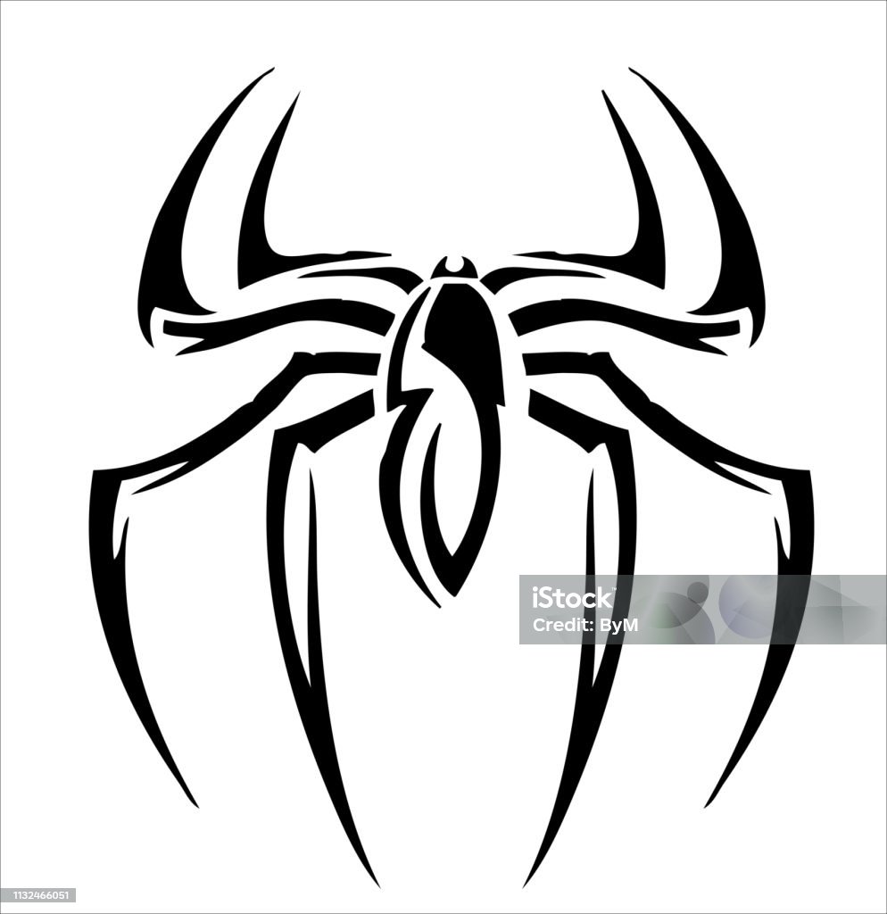 Spider Logo - Inspired Tribal Tattoo Design Spider stock vector