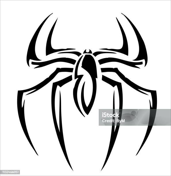 Spider Logo Inspired Tribal Tattoo Design Stock Illustration - Download Image Now - Spider, Art, Tattoo